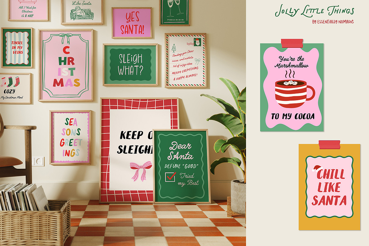 Fun Quirky Christmas Posters, a Background Graphic by Essentially Nomadic (Photo 4 of 12)