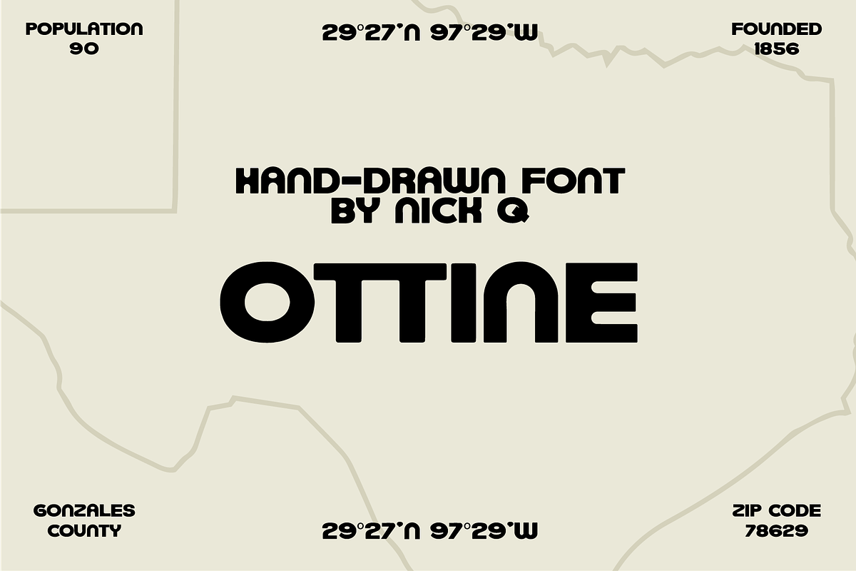Ottine Hand Drawn Font, a Font by nickqtx (Photo 1 of 4)