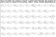 Cute Sloth Line Art Bundle, an Illustration by musafir_fashion (Thumbnail 1 of 51)