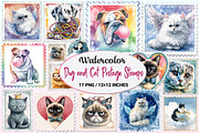 Funny Dog and Cat Postage Stamps, a Graphic by CitraGraphics (Thumbnail 1 of 4)