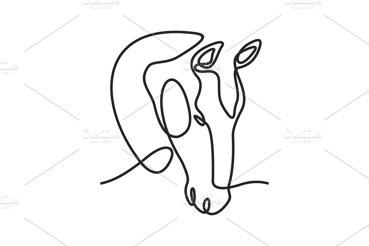 Continuous Line Drawing Of Horse, a Branding & Logo Template by yanuart