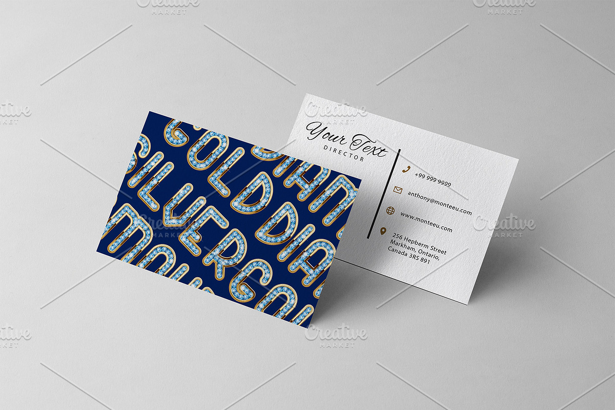 Diamonds and gold - unique font, a Decorative Illustration by Retro Graphic Box (Photo 6 of 7)