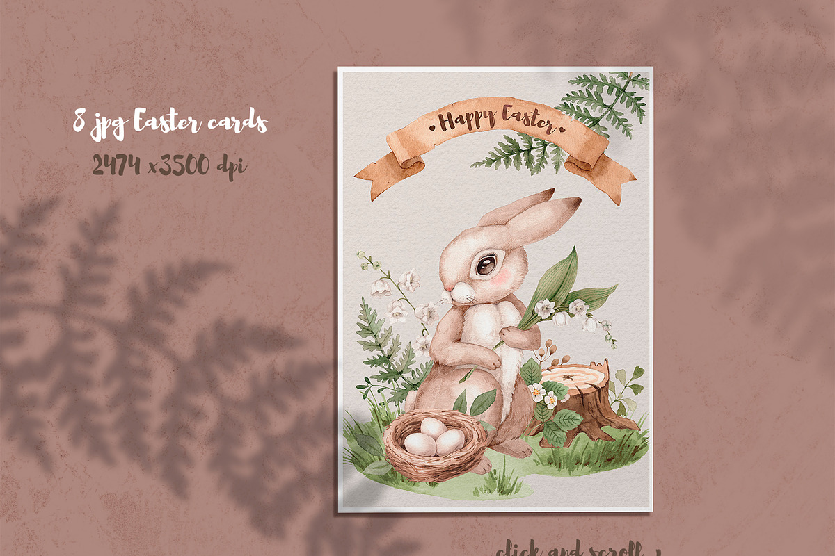 Easter Bunnies. Watercolor forest, an Animal Illustration by Alamella (Photo 10 of 12)