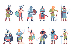 Viking warrior characters, a Person Illustration by LadadikArt