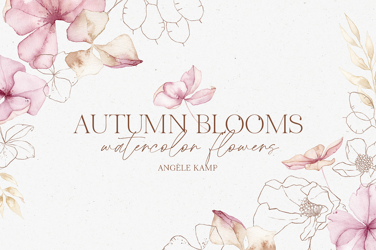 Autumn Blooms watercolor flowers, an Illustration by Angele Kamp (Photo 1 of 8)