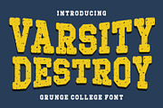 Varsity Destroy, a Slab Serif Font by Fourteen Letter (Thumbnail 1 of 4)