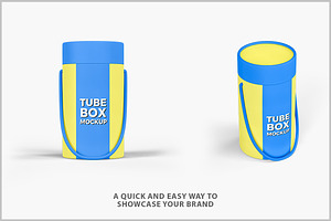 Tube Box Mockup PSD