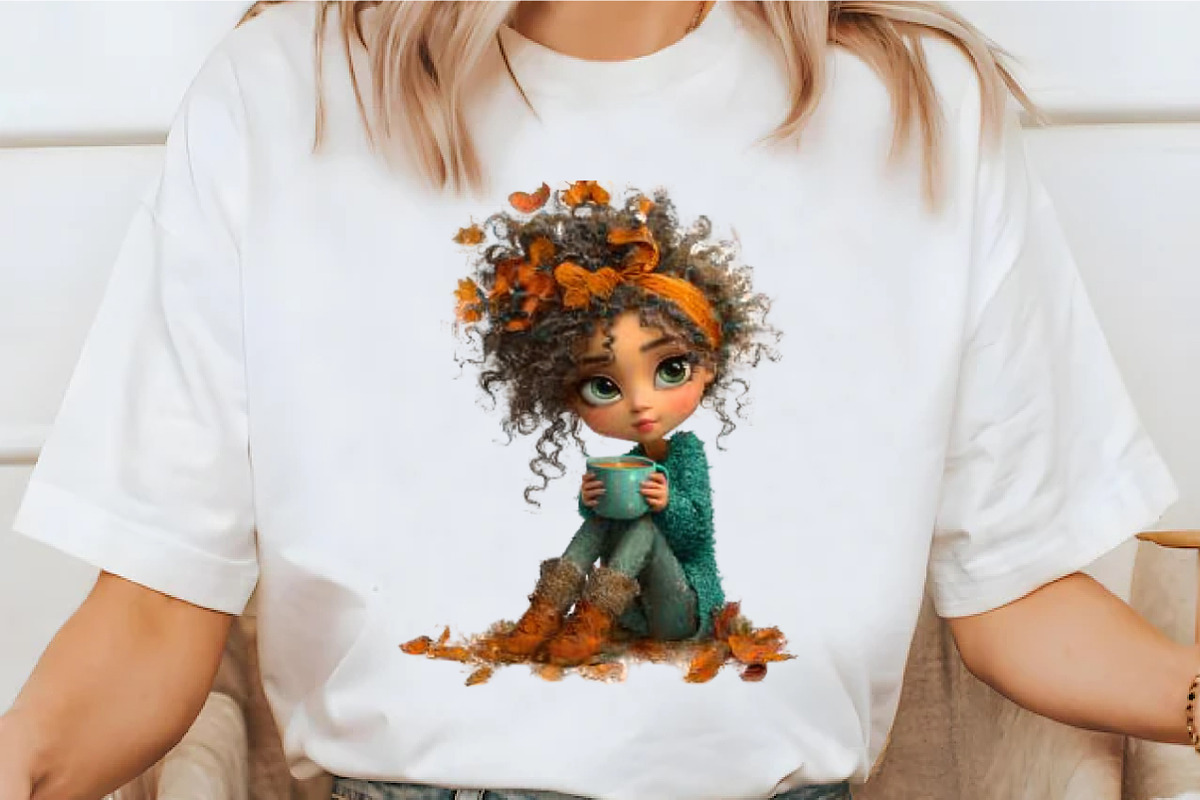 Whimsical Fall Autumn Girls Clipart, a Seasonal Illustration by designcity5 (Photo 4 of 5)
