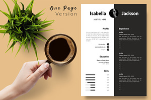 Modern Resume Format / CV - Isabella