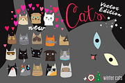 Cats Bundle Vector Edition, an Animal Illustration by Alena (Thumbnail 1 of 5)