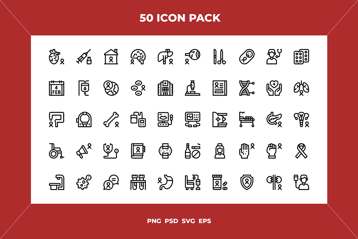 Oncology icons, an Outline Icon by Wencory (Photo 1 of 2)