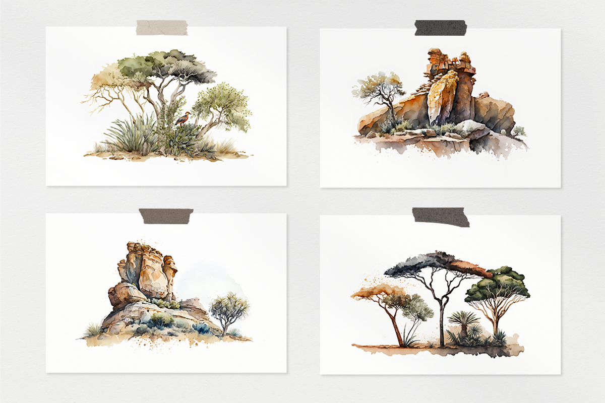 Safari Watercolor Collection, an Animal Illustration by artsy-fartsy (Photo 7 of 13)