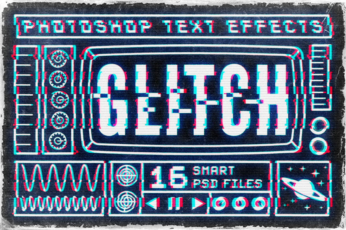 Glitch text effects for Photoshop, a Layer Style Add-On by MiksKS (Photo 1 of 12)