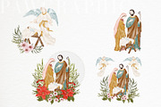 Christmas Holy Night Nativity Scene, a Seasonal Illustration by PawGraphic (Thumbnail 5 of 10)