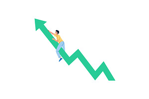 Businessman pushing upward trend of, a Finance Illustration by pikepicture
