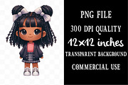 Juneteenth Black Chibi Girls Bundle, an Illustration by Designking (Thumbnail 4 of 4)