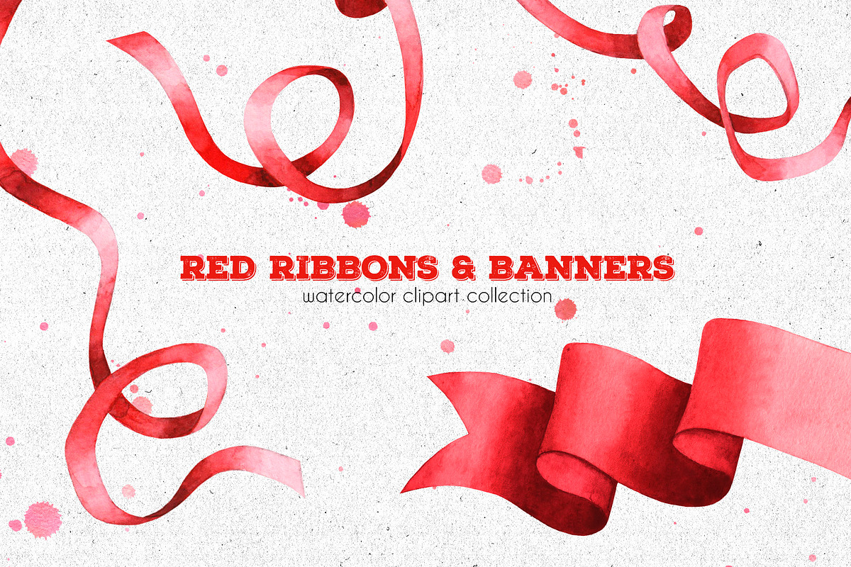 Red ribbons & banners collection, a Decorative Illustration by Anastasia Koba (Photo 2 of 8)