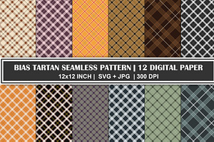 Bias Tartan Seamless Pattern Bundle