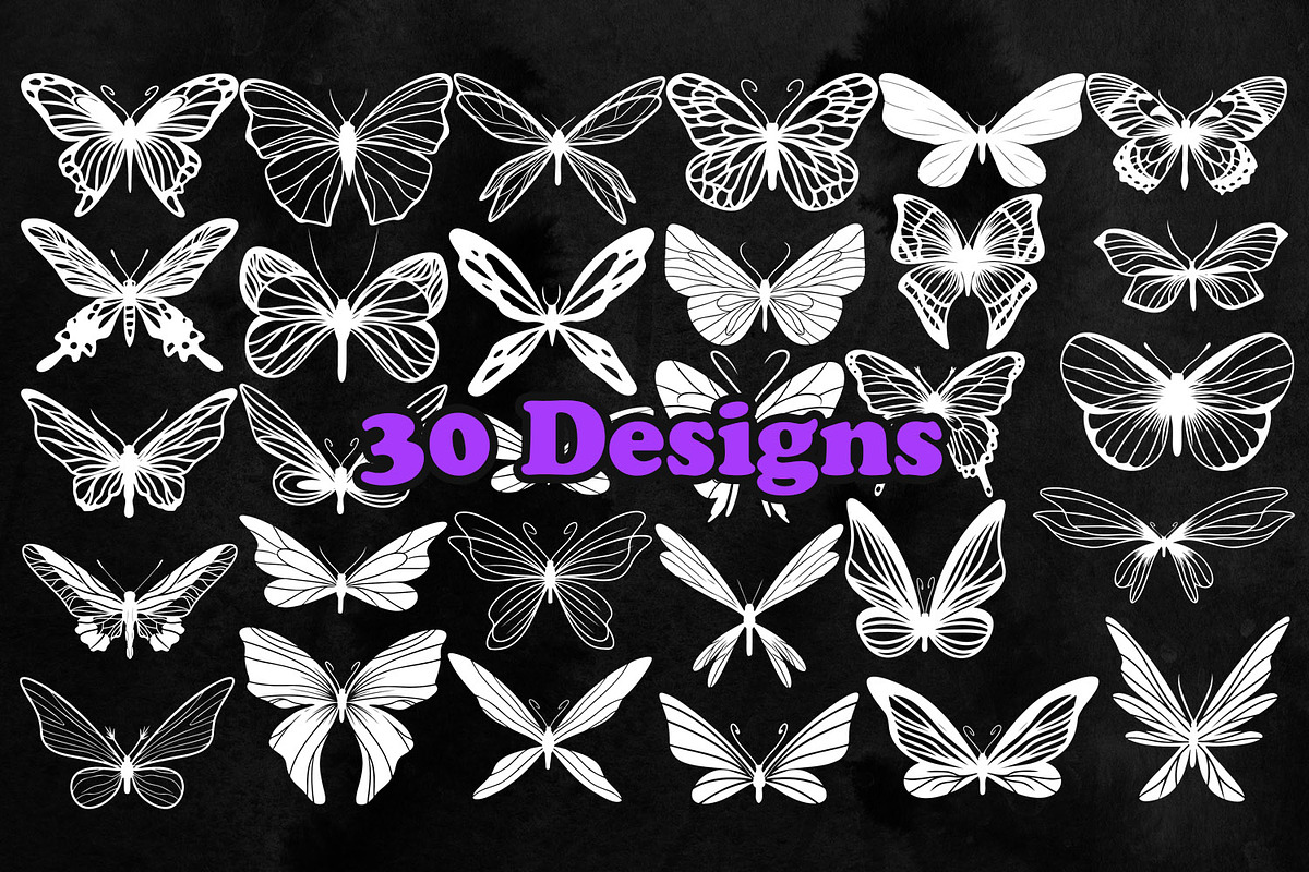 30 Butterfly Photoshop Brushes, PNG, a Brush Add-On by ArtistMef (Photo 3 of 4)