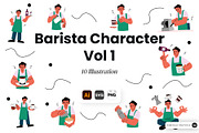 Barista Character Vol 1, a Work Illustration by SLAB! Design (Thumbnail 1 of 3)