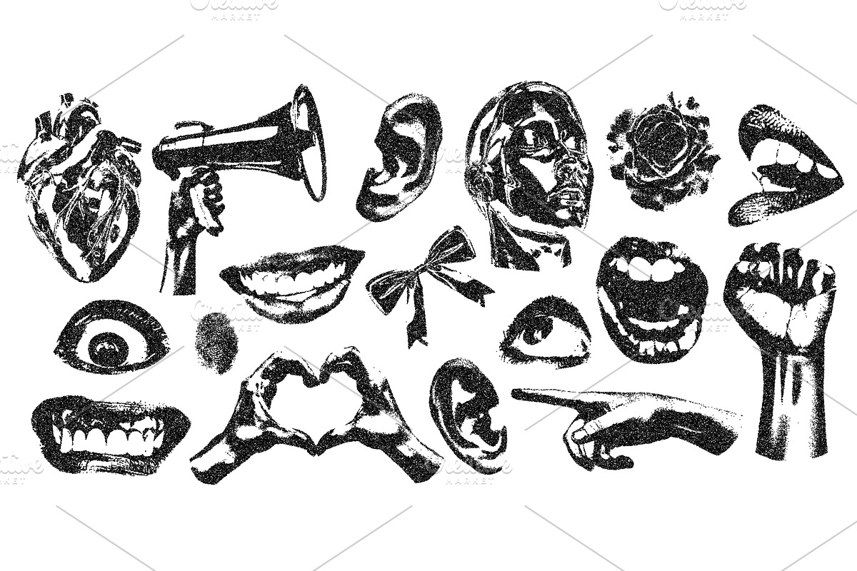 Mouth, heart, speaker, head, scream, an Illustration by Simple Patterns