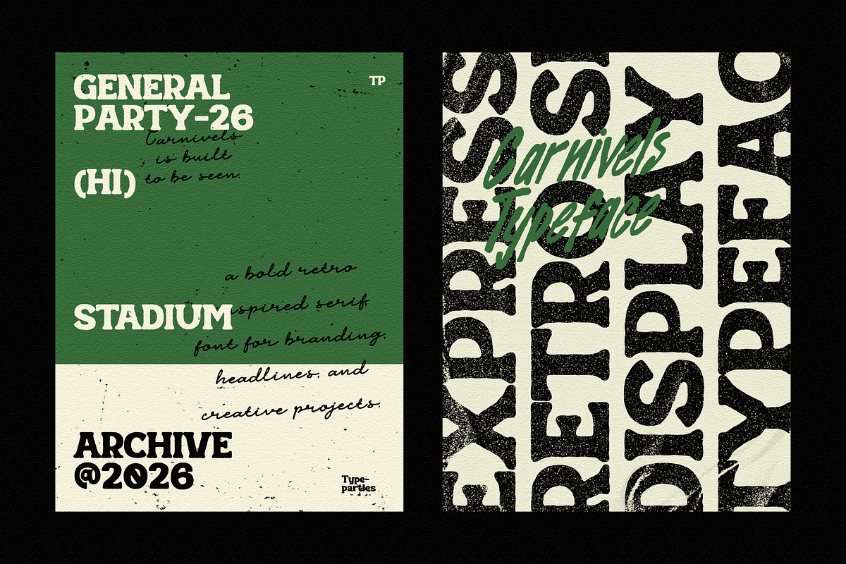Carnivels - Bold Retro Serif Font, a Serif Font by Typeparties (Photo 5 of 12)