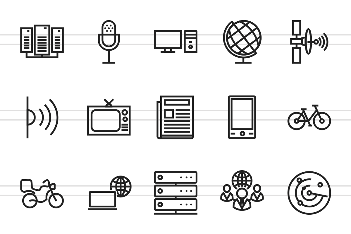 40 Communication Line Icons preview 2