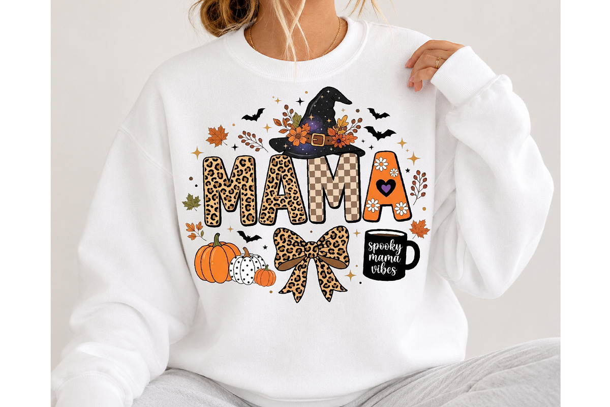 Spooky Mama Halloween PNG, a Seasonal Illustration by DreamCafeArt (Photo 4 of 7)
