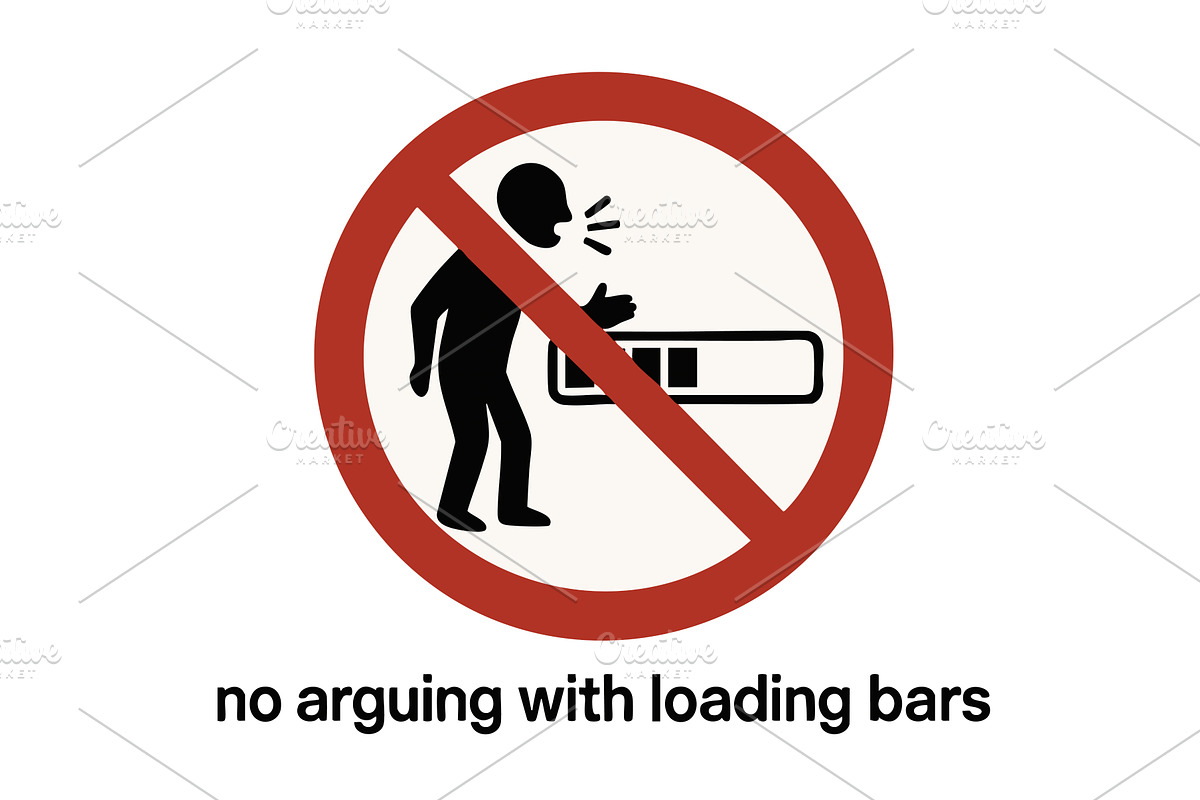 prohibition sign about arguing with, an Object Illustration by AlexArt