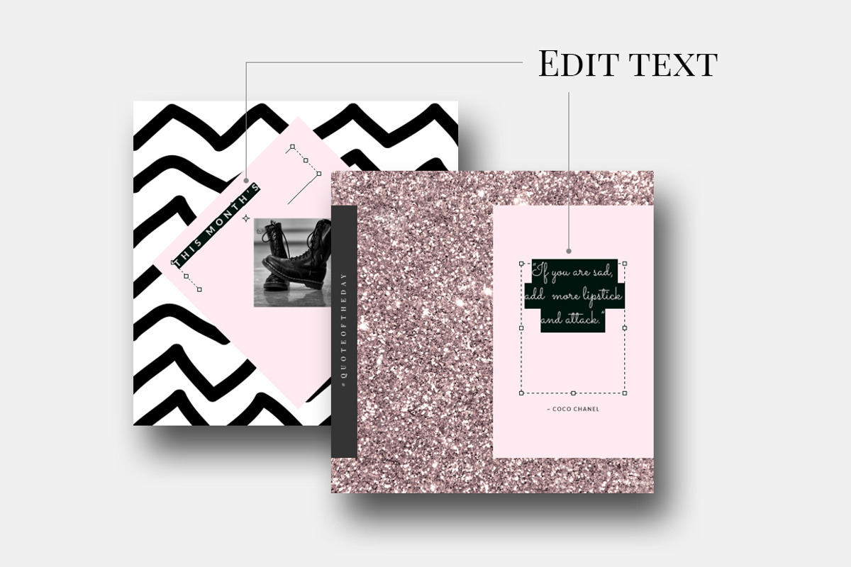 Instagram Pack - GOLD-ROSE GOLD-PINK, a Social Media Template by CreativeFolks (Photo 4 of 5)
