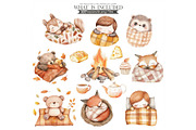 Fall Clipart Autumn Watercolor PNG, an Illustration by CharmClipart (Thumbnail 5 of 10)