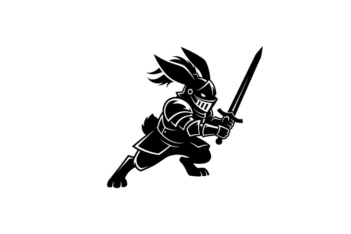 Warrior Bunny Knight Silhouette, an Illustration by jahid234 (Photo 44 of 49)