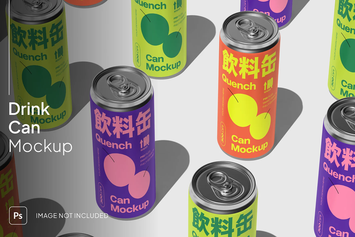 Editable Beverage Can, a Packaging Mockup by graphicsauce (Photo 1 of 4)