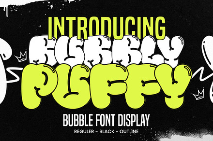 Bubbly Puffy - Bubble Font Display, a Sans Serif Font by Inviline.co