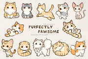 Kawaii Cats Clipart Cute Cat Element, an Animal Illustration by Blumensdiary (Thumbnail 1 of 7)