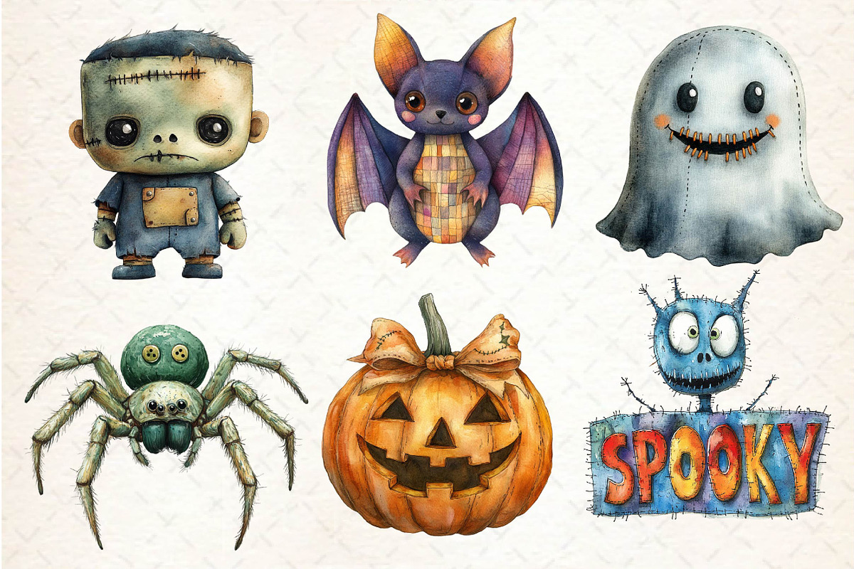 Groovy Halloween Sewing Clipart, an Illustration by Dream Creation (Photo 2 of 7)