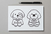 12 Cute Dog Wearing Jacket Coat, an Animal Illustration by jongcreative (Thumbnail 2 of 6)