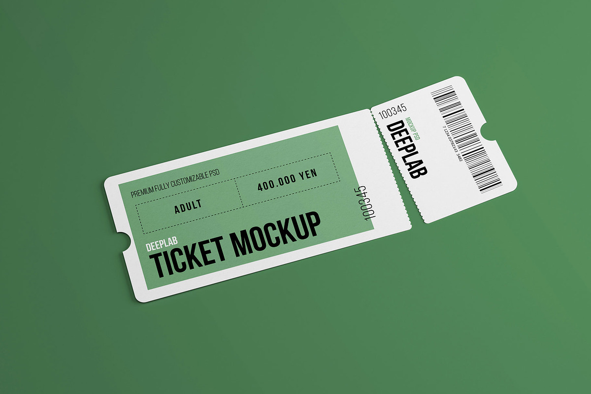 Tickets Mockup Set - 17 styles, a Print Template by Deeplab (Photo 19 of 20)
