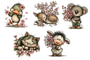 Whimsical Spring Animals Clipart, an Illustration by Dream Creation (Thumbnail 7 of 7)