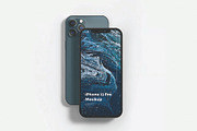 Two Blue Smartphone Display Mockup, an iPhone Mockup by DesignRushMarket (Thumbnail 2 of 2)