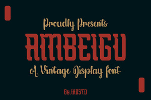 Ambeigu Vintage Display Font, a Blackletter Font by IHDSTD