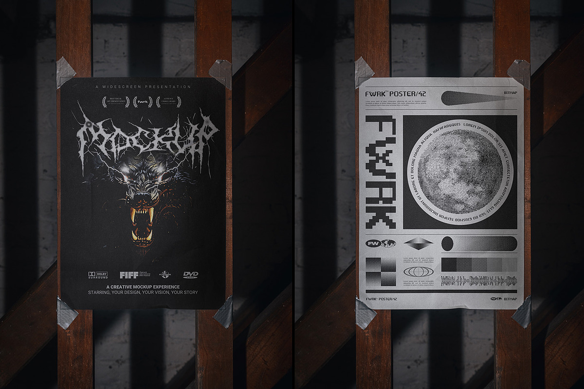 Basement Poster Mockup Bundle, an Advertising Mockup by FLYERWRK (Photo 8 of 10)