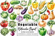 Watercolor Nature Vegetable Clipart, a Graphic by CitraGraphics (Thumbnail 1 of 5)