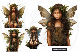 Boho Forest Fairy Clipart PNG