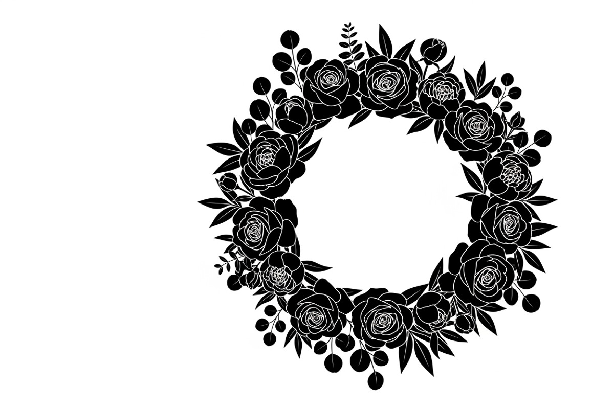 Elegant floral wreath silhouette, an Illustration by Amazin_art (Photo 31 of 41)