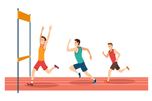 Marathon race. Group of people, a Sport Illustration by the8monkey