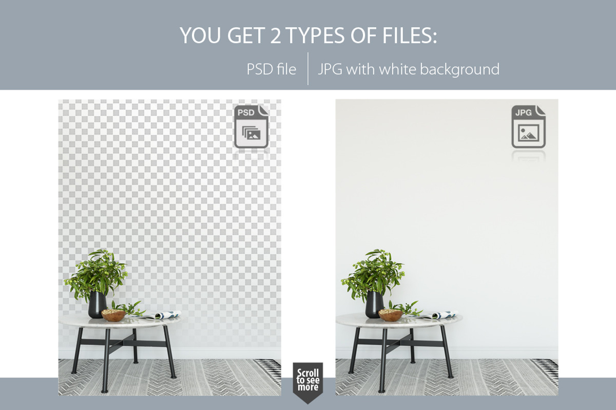 Wall & Frames Mockup - Bundle Vol 4, a Print Template by Yuri-U (Photo 3 of 32)