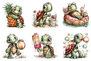 Whimsical Summer Turtle Clipart, an Illustration by Dream Creation (Thumbnail 4 of 6)