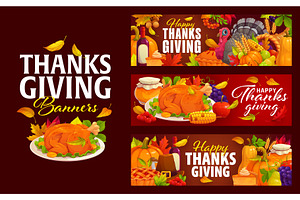 Happy Thanksgiving Day banners