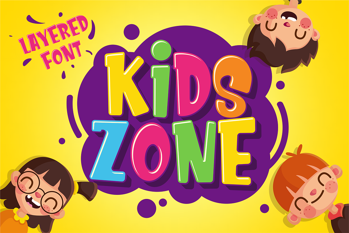 Kids Zone // Layered Font